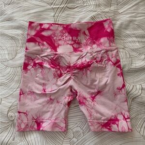 Pink Tie-Dye Pchee Bum Shorts